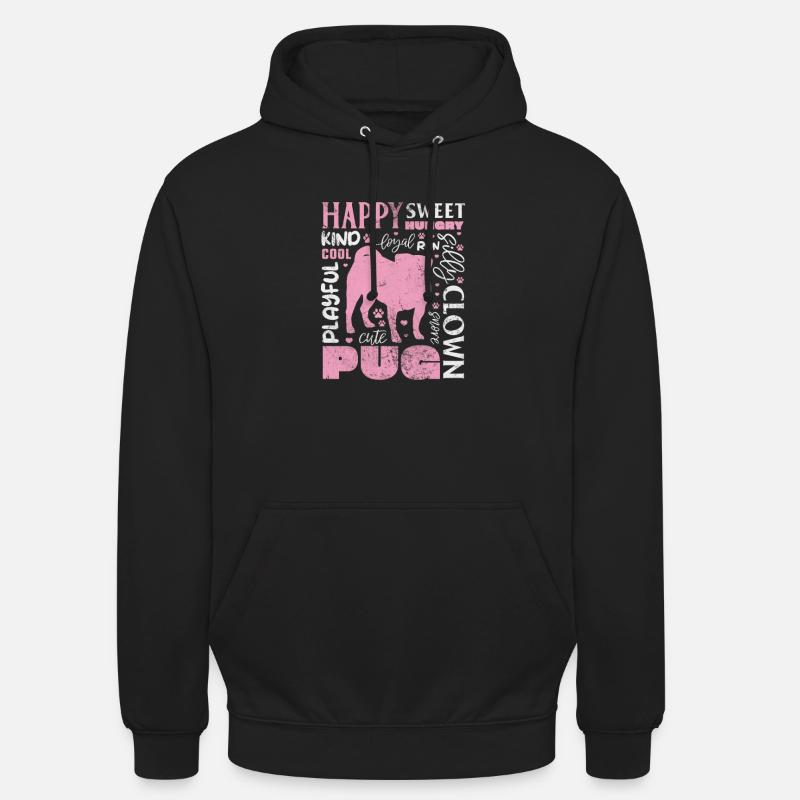 Mops - Unisex Hoodie - Schwarz