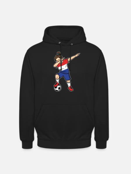 Dabbing Soccer Player Girls Netherlands Soccer - Unisex Hoodie - black