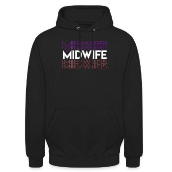 Doula Geburtshelfer Hebamme - Unisex Hoodie - Schwarz - Vorne - Alina (178cm) & Michal (187cm)