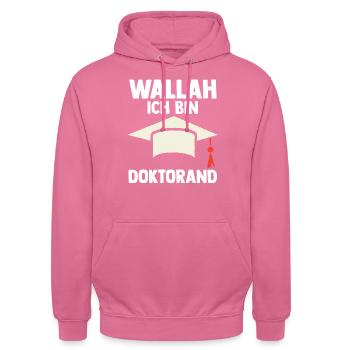 Doktor Abschluss Doktorand Promotion Doktortitel - Unisex Hoodie - Pink - Vorne - Alina (178cm) & Michal (187cm)