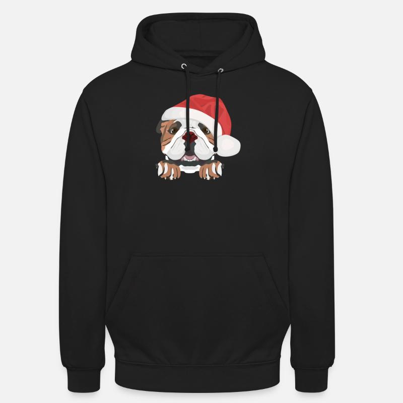 Bouledogue anglais Joyeux Noël - Sweat-shirt à capuche unisexe - noir
