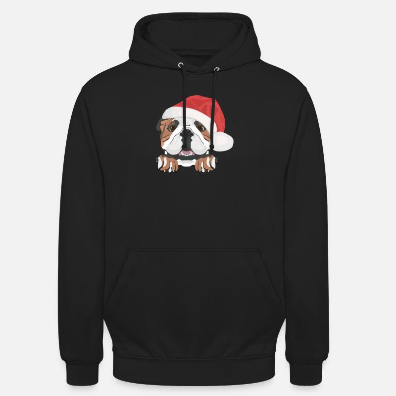 Bouledogue anglais Joyeux Noël - Sweat-shirt à capuche unisexe - noir