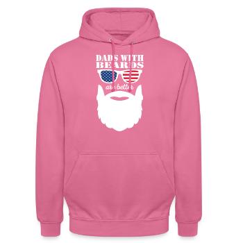Bearded Dad with Beard Cool Father Beard Wearer - Unisex Hoodie - pink - Front - Alina (178cm) & Michal (187cm)