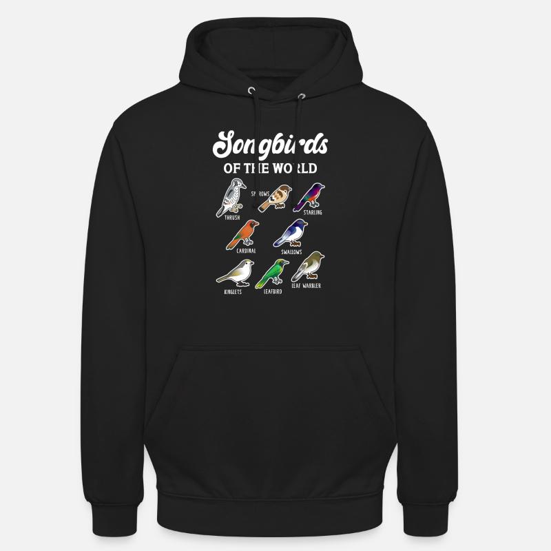 Oiseaux chanteurs du monde - Sweat-shirt à capuche unisexe - noir