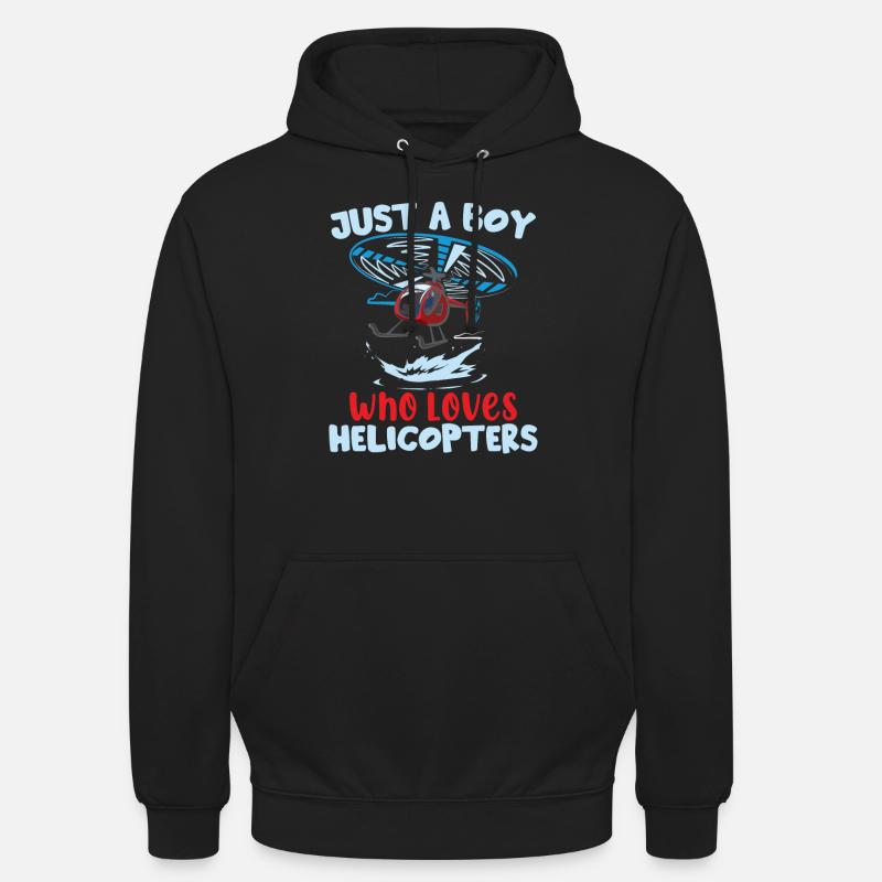 Junge Hubschrauberpilot - Unisex Hoodie - Schwarz