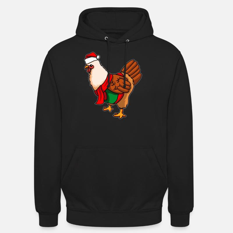 Huhn Weihnachtsmann Hühner - Unisex Hoodie - Schwarz