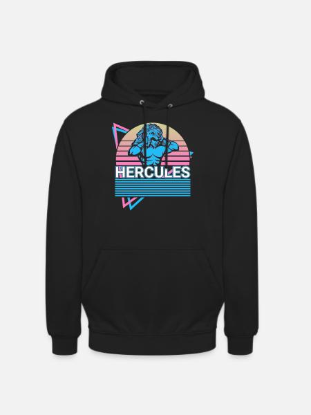 Hercules Ancient Greek Mythology Retro - Unisex Hoodie - black