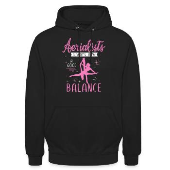 Luftsieger. Luftseide - Unisex Hoodie - Schwarz - Vorne - Alina (178cm) & Michal (187cm)