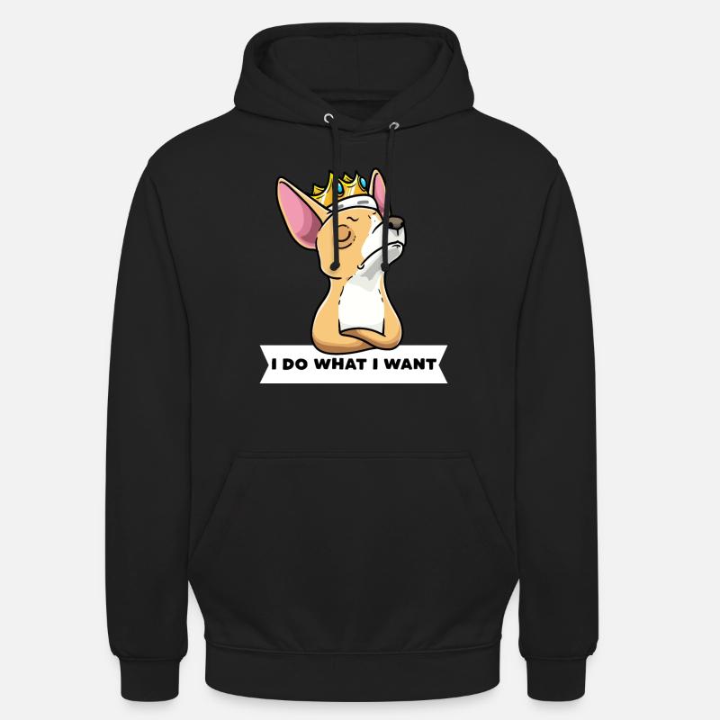Chiweenie chien avec couronne - Sweat-shirt à capuche unisexe - noir