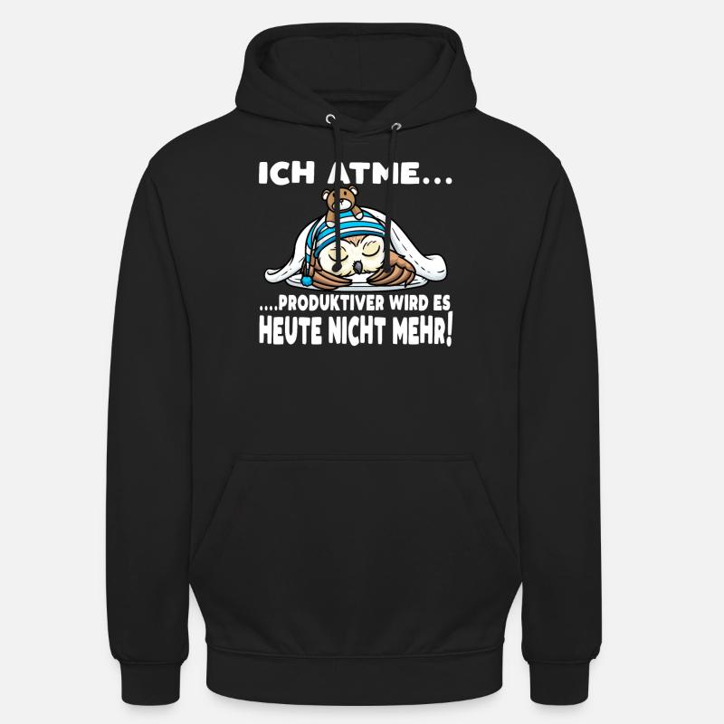 Schlummernde Eule Mit Kuscheltier Schlaf - Unisex Hoodie - Schwarz