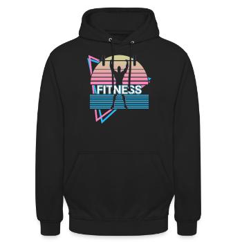 Fitness Retro Gym Sports - Sweat-shirt à capuche unisexe - noir - Devant - Alina (178cm) & Michal (187cm)