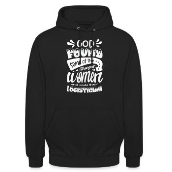 Logistiker Sendungszustellung Auftragsverfolgung - Unisex Hoodie - Schwarz - Vorne - Alina (178cm) & Michal (187cm)