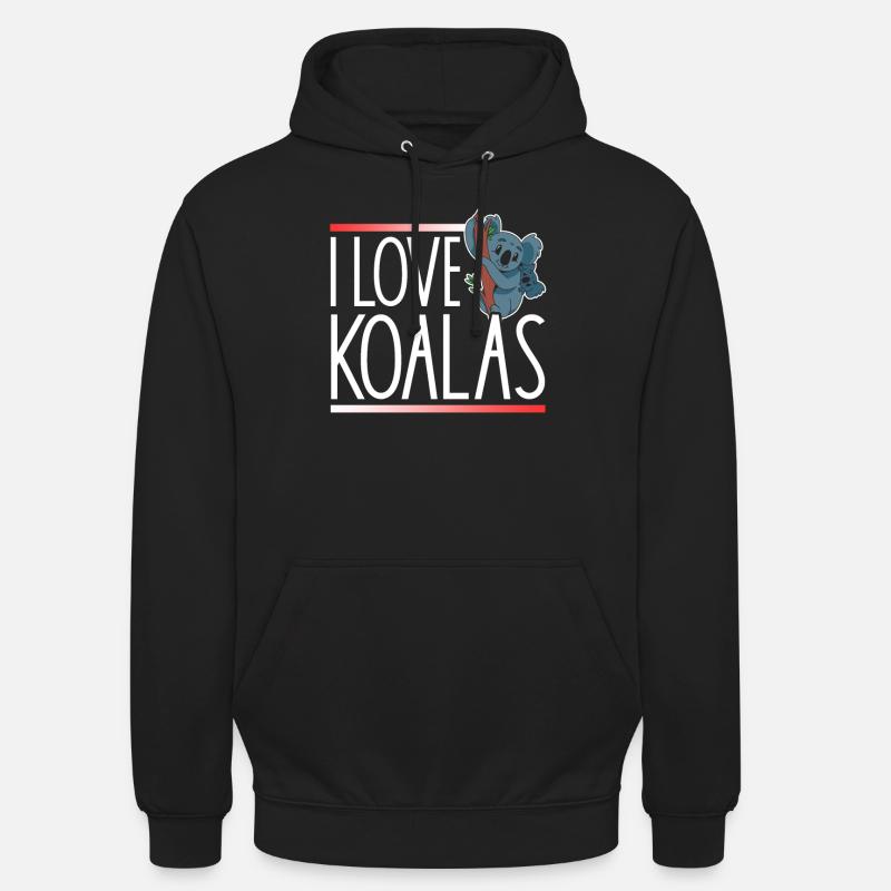 J’aime les koalas mignon Koala Koala Bear Animal - Sweat-shirt à capuche unisexe - noir