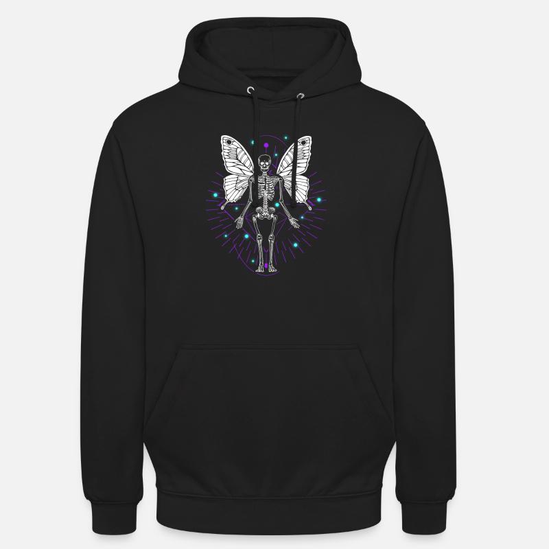 Papillon squelette - Sweat-shirt à capuche unisexe - noir