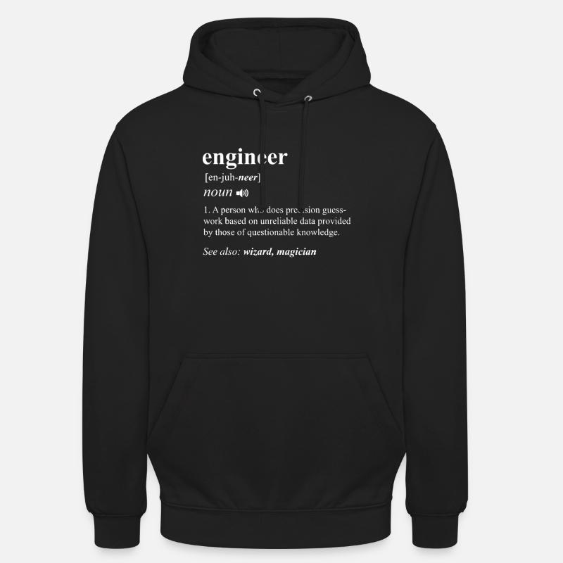 Engineer Definition Funny Engineering Mechanical C - Unisex Hoodie - black
