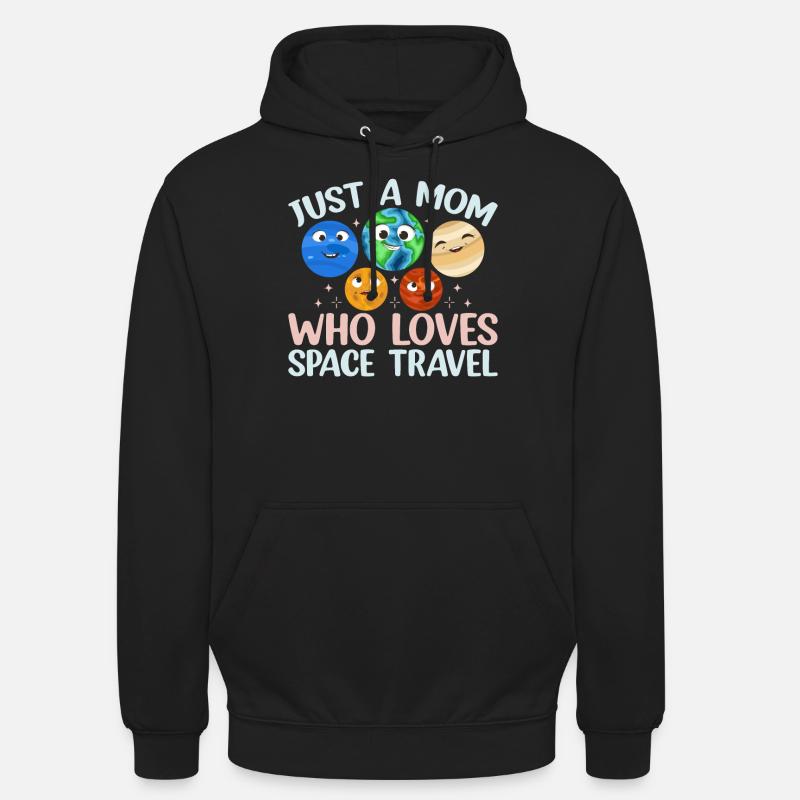 Aérospatiale - Juste une maman qui aime les voyages dans l’espace - Sweat-shirt à capuche unisexe - noir