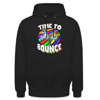 Time To Bounce für Männer und Frauen - Unisex Hoodie - Schwarz - Vorne - Alina (178cm) & Michal (187cm)