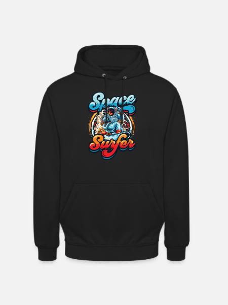 Astronaute surfeur spatial - Sweat-shirt à capuche unisexe - noir