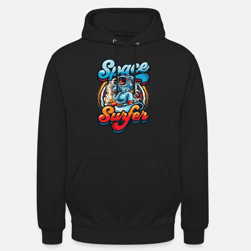 Astronaute surfeur spatial - Sweat-shirt à capuche unisexe - noir