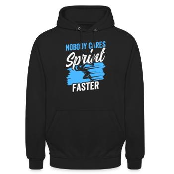 Nobody cares Sprint faster sprint - Unisex Hoodie - black - Front - Alina (178cm) & Michal (187cm)