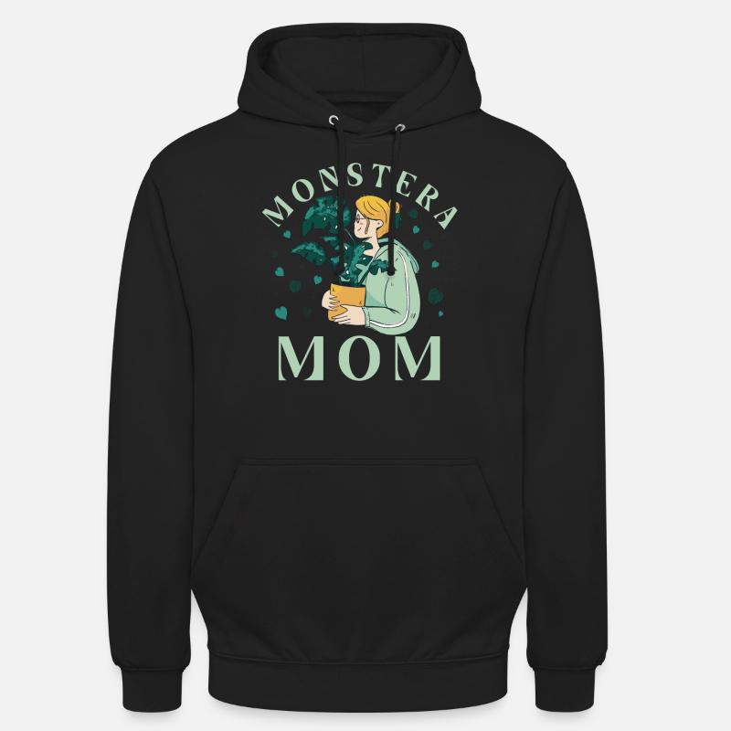 Maman Monstera - Sweat-shirt à capuche unisexe - noir