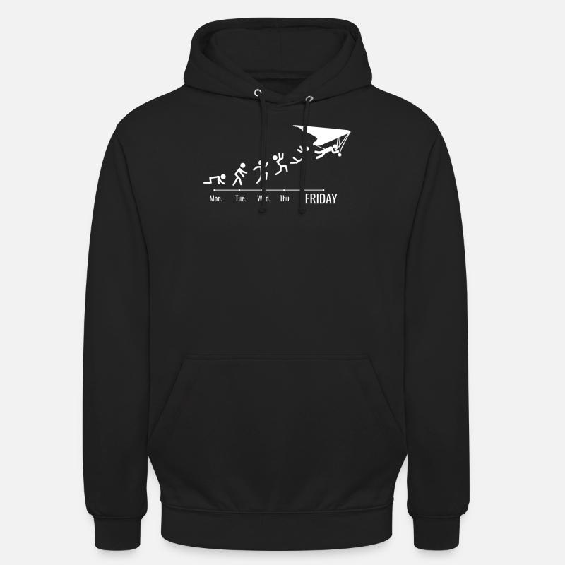 Deltaplane Delta Glider Delta Deltaplane - Sweat-shirt à capuche unisexe - noir