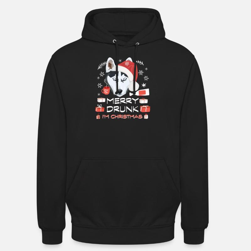 Marché de Noël Husky - Sweat-shirt à capuche unisexe - noir