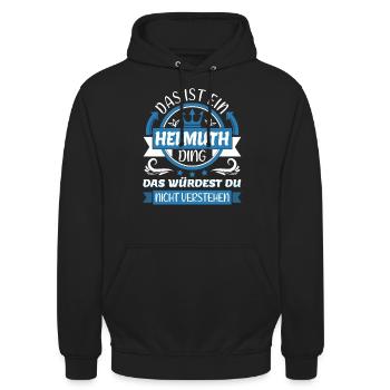 Helmuth Name Vorname Namenstag Namensgeschenk - Unisex Hoodie - Schwarz - Vorne - Alina (178cm) & Michal (187cm)