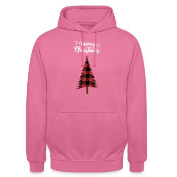 Joyeux Noël Drôle de Chemise de Noël - Sweat-shirt à capuche unisexe - rose - Devant - Alina (178cm) & Michal (187cm)