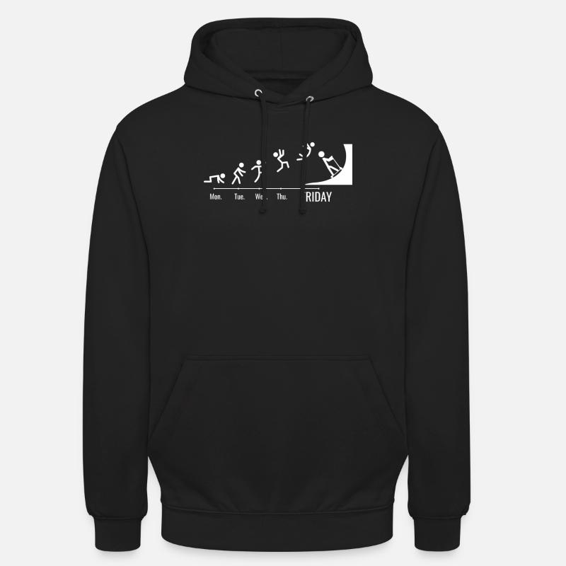Tretroller Kick-scooter Wochenende Tretroller - Unisex Hoodie - Schwarz