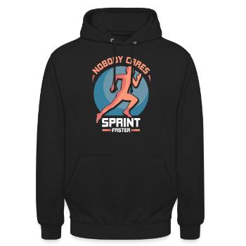Nobody cares Sprint faster sprint - Unisex Hoodie - black - Front - Alina (178cm) & Michal (187cm)