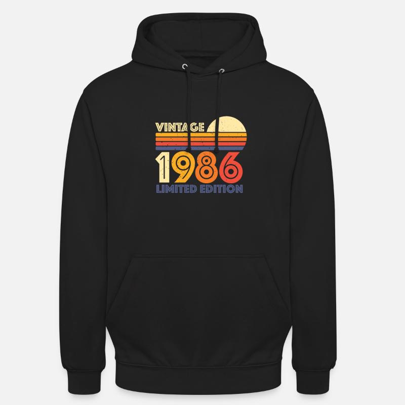 1986 Édition limitée - Sweat-shirt à capuche unisexe - noir