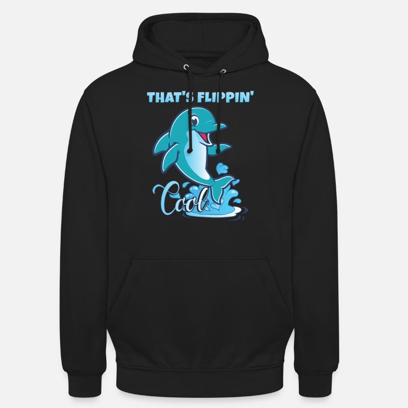 C’est Flippin' Cool | Dauphin mignon - Sweat-shirt à capuche unisexe - noir