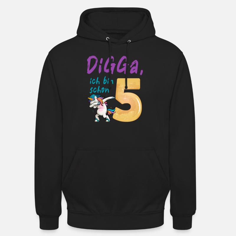 DIGGA, ich bin schon 5 - Unisex Hoodie - Schwarz