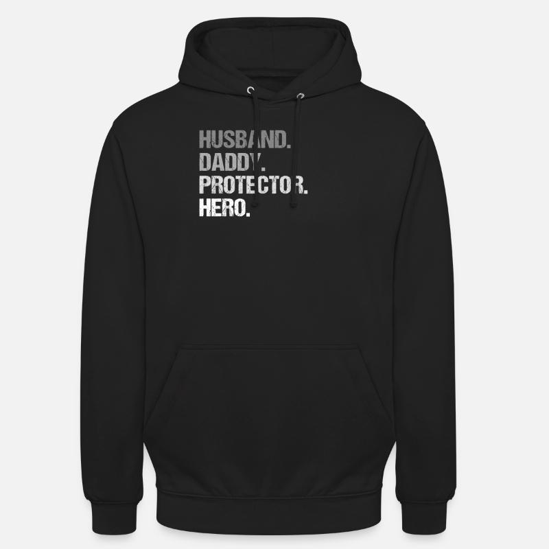 Husband Daddy Protector Hero - Unisex Hoodie - Schwarz