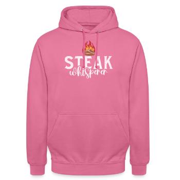 Steak Lover Steak Cadeau - Sweat-shirt à capuche unisexe - rose - Devant - Alina (178cm) & Michal (187cm)