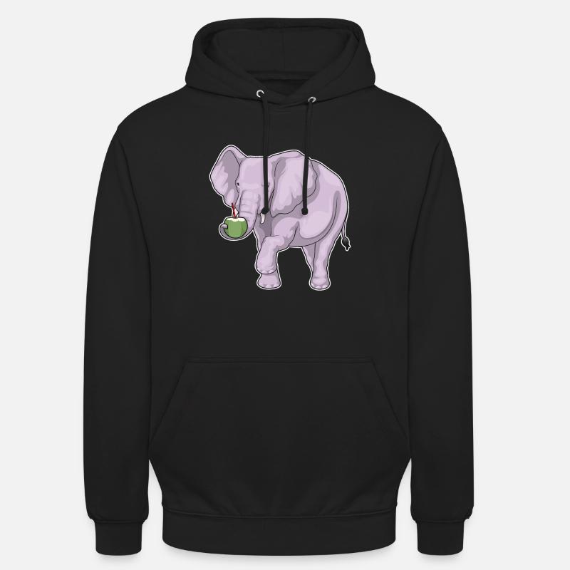Éléphant Noix de - Sweat-shirt à capuche unisexe - noir