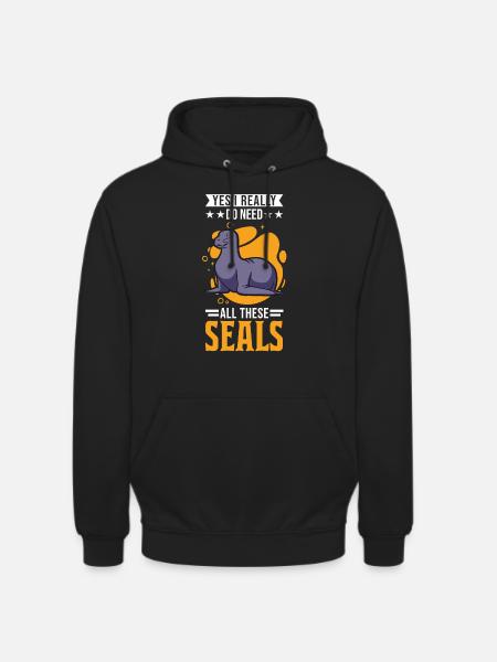Robbe Geschenk Seehund Seelöwe - Unisex Hoodie - Schwarz
