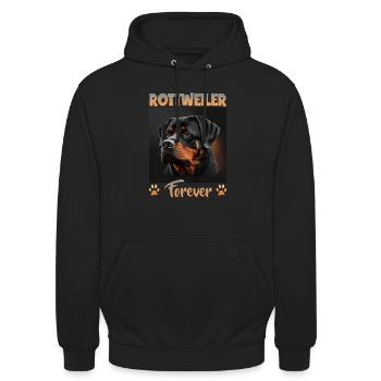 Hunde Spruch Rottweiler Design für Hundeliebhaber - Unisex Hoodie - Schwarz - Vorne - Alina (178cm) & Michal (187cm)