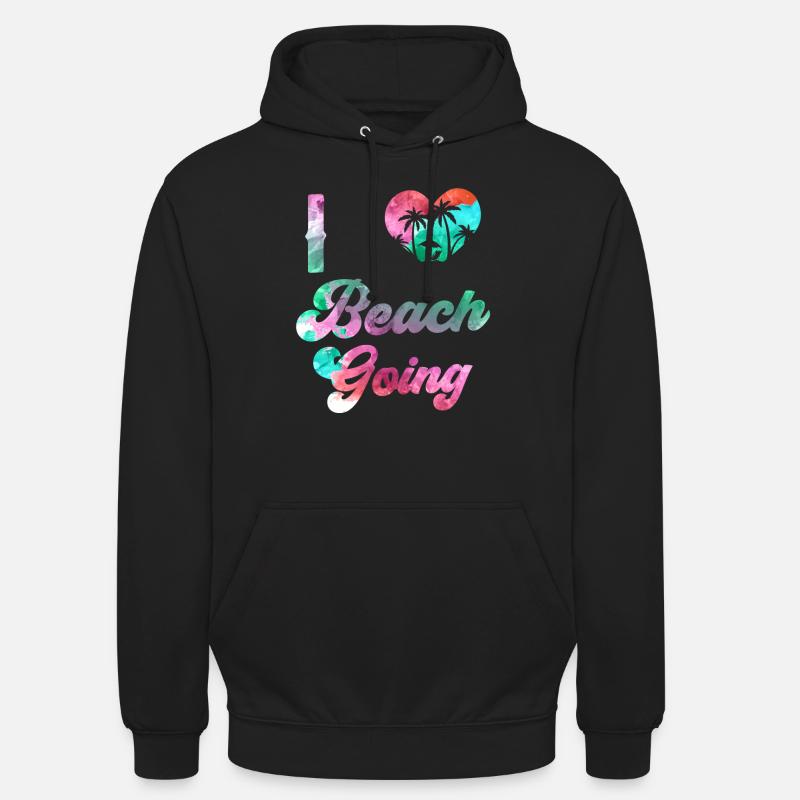 J’adore les vacances à la plage les amateurs de plage plage la plage - Sweat-shirt à capuche unisexe - noir
