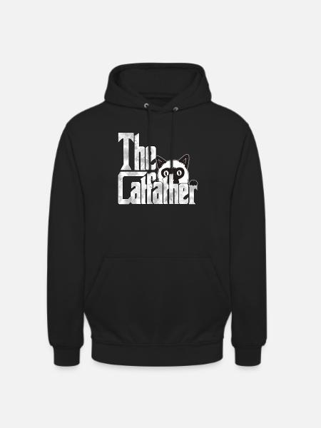 Kattefar Catfather Crazy Cat Far Kitty Daddy - Hættetrøje unisex - sort