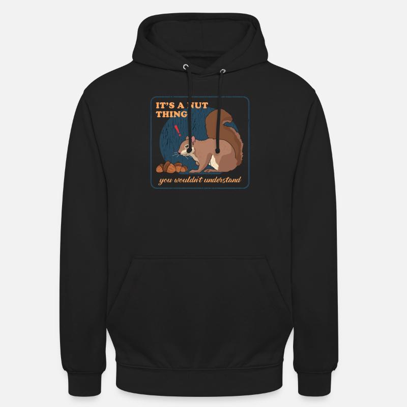Süßes Eichhörnchen Grauhörnchen Geschenk - Unisex Hoodie - Schwarz