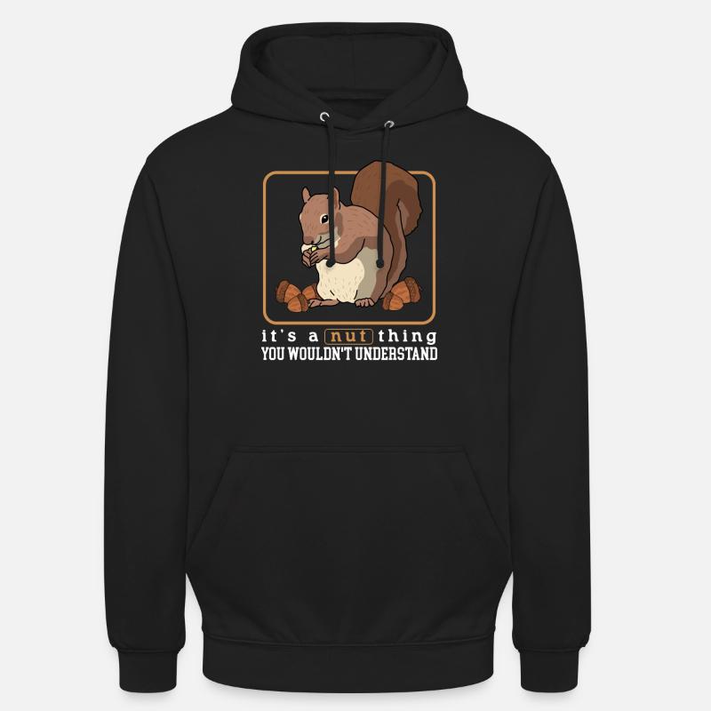 Süßes Eichhörnchen Hörnchen Grauhörnchen Geschenk - Unisex Hoodie - Schwarz