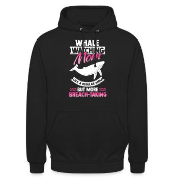 Whales Watch Mama Marine Mammals Humpback Whale - Unisex Hoodie - black - Front - Alina (178cm) & Michal (187cm)