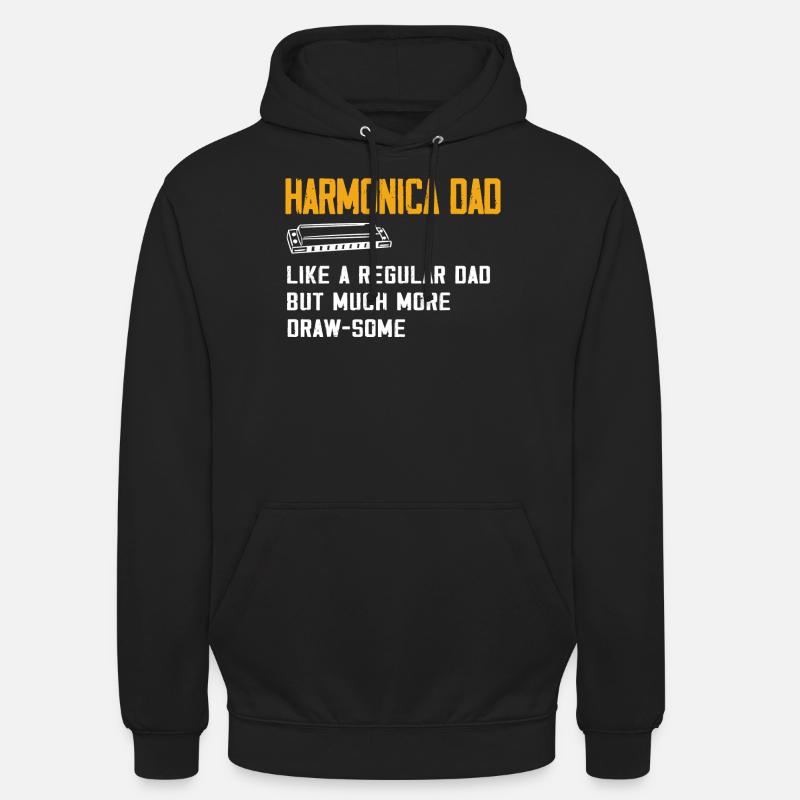 Harmonica player, Unny harmonica - Unisex Hoodie - black