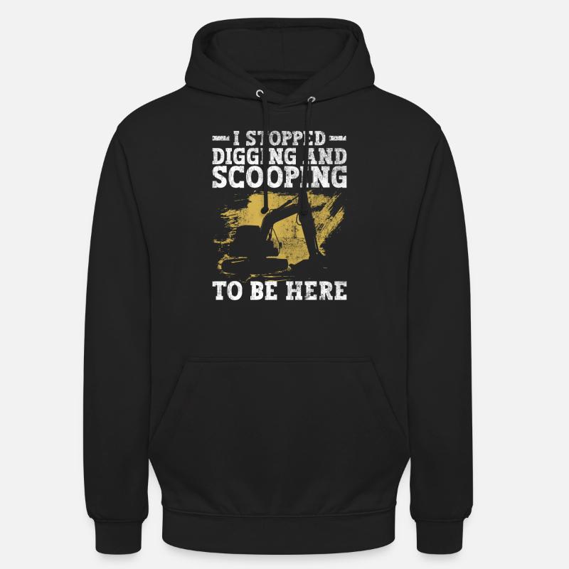 Schwermaschinenbediener Bagger Baggerfahrer - Sweat-shirt à capuche unisexe - noir