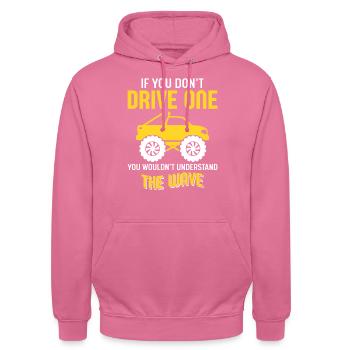 Off-road, 4x4, 4-wheel - Unisex Hoodie - pink - Front - Alina (178cm) & Michal (187cm)