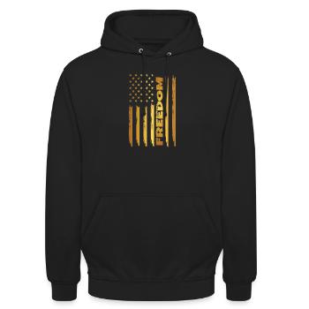 Express your love for freedom with our - Unisex Hoodie - black - Front - Alina (178cm) & Michal (187cm)