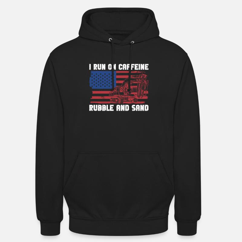 Baggerbagger Bagger USA Baggerfahrer - Sweat-shirt à capuche unisexe - noir