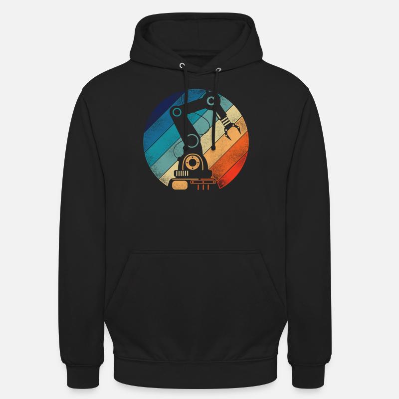 Robot Robotics Engineer Retro - Unisex Hoodie - black